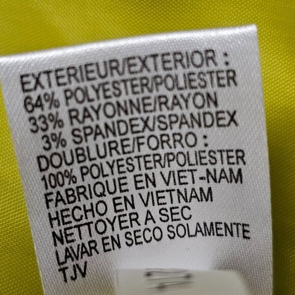 Tahari Woman's Chartreuse Green Short Open Tailored Lined Jacket Blazer - Picture 10 of 10